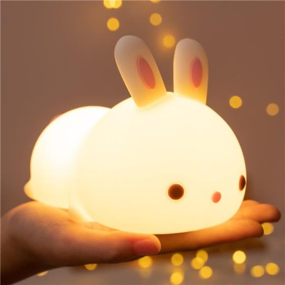 One Fire Night Light for Kids,Easter Bunny Lamp Cute Lamp,16 Colors Night Lights - Picture 1 of 6